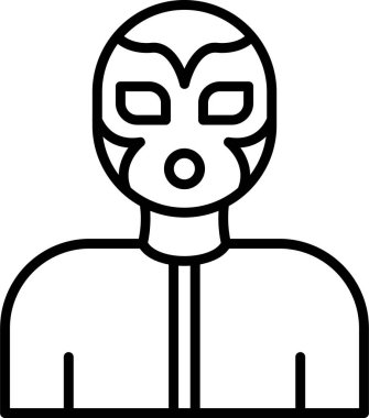 Güreşçi simgesi, vektör illüstrasyonu basit tasarım