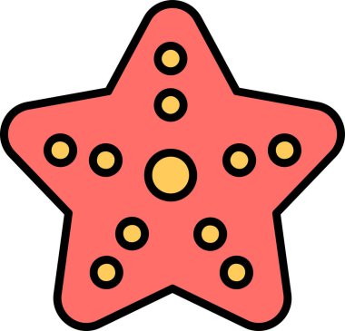 denizyıldızı düz ikon vektör çizimi 