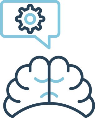 Beyin Simgesi Basit Vektör İllüstrasyonu 