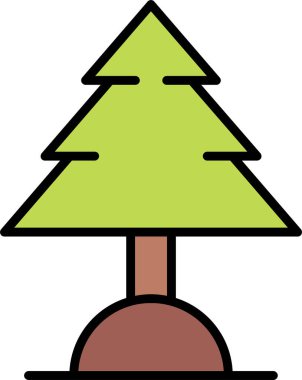 Noel ağacı simgesi vektör illüstrasyonuName 