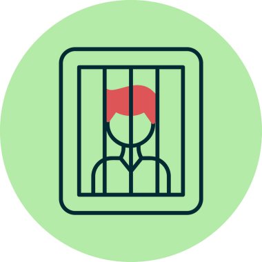 mahkum yassı ikon vektör çizimi 