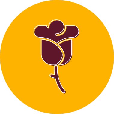 Gül simgesi vektörü. ince çizgi işareti.