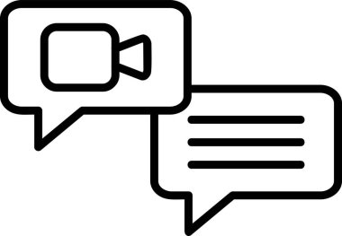 Ana hatlı biçim vektör illüstrasyon tasarımında konferans simgesi