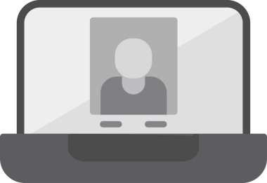 Bir video arama simgesi için soyut düz çizim.