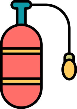 Oksijen tankı ikonu vektör illüstrasyonu 