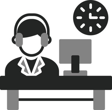 operatör düz simge, vektör, illüstrasyon