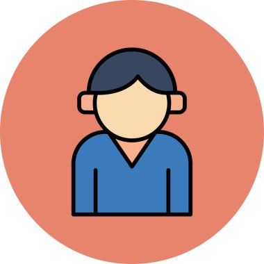 Erkek avatar simgesi basit illüstrasyon