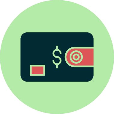 E-cüzdan işaret simgesi, vektör illüstrasyonu