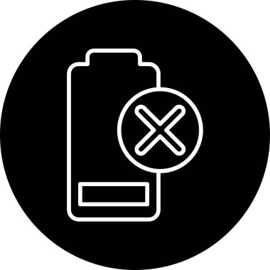 Şarjsız pil simgesi basit illüstrasyon