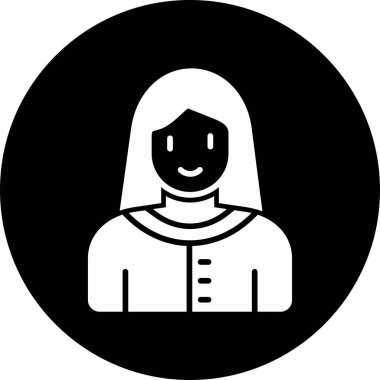 kadın avatar karakter simgesi, vektör illüstrasyonu 