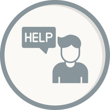 Basit Yardım simgesi, vektör illüstrasyonu