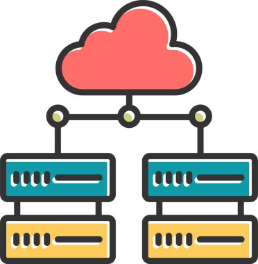 Web üzerinde kullanılacak şekilde büyük verilerin soyut düz simgesi.