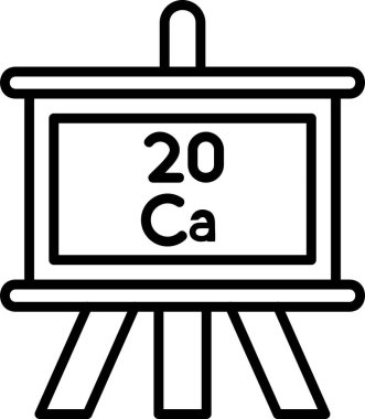 Kalsiyum element simgesi, vektör illüstrasyonu 