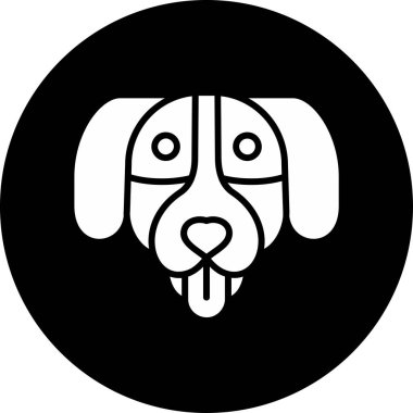 Bernese dağ köpeği ikonu, basit bir çizim.