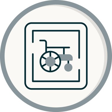 Tekerlekli sandalye web simgesinin vektör çizimi