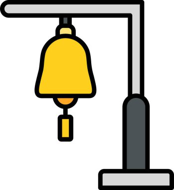 Bell web simgesi, düz biçim, vektör illüstrasyonu