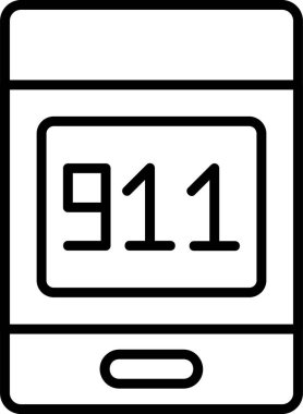 911 çağrısı. Web simgesi basit illüstrasyon