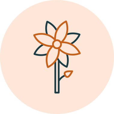 Çiçek. Web simgesi basit illüstrasyon 