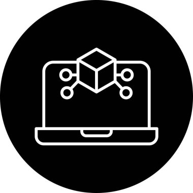 Simülasyon. Web simgesi basit illüstrasyon 