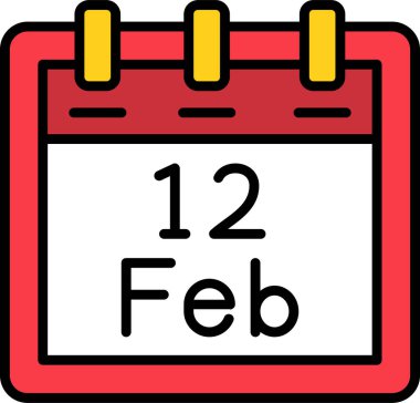 Şubat takvim simgesi tasarımı, web illüstrasyonu