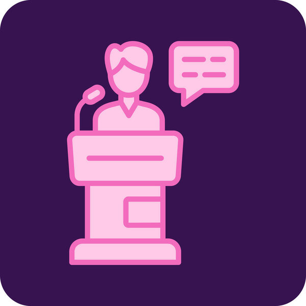 Speaker, conference presentation meeting icon