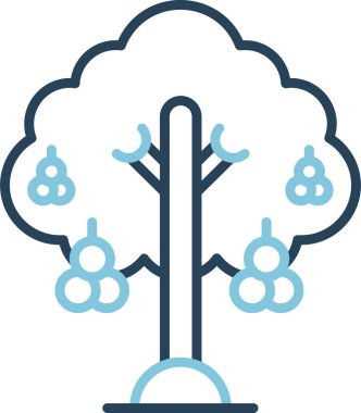 Rowan ağaç simgesi, vektör çizimi 