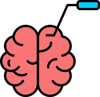 Beyin Simgesi Basit Vektör İllüstrasyonu 