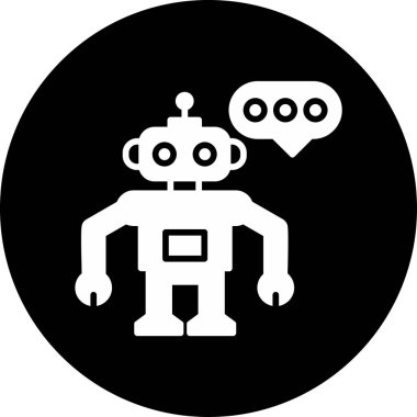 Chatbot, robot simgesi, vektör illüstrasyonu