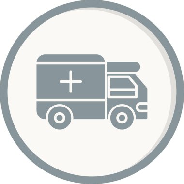 ambulans düz simgesi, vektör illüstrasyonu