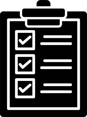 Web kullanımı için tasarlanmış kontrol listesi sembolünün grafiksel çizimi.