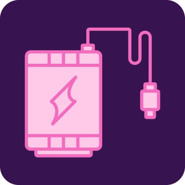 p wer Bank bataryası ikon vektör illüstrasyonunu yüklüyor