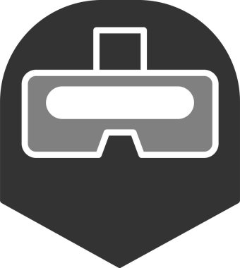 Soyut bir biçimde resmedilen modern bir miğferin renk vektörü tasviri.