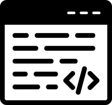 bilgisayar kodlama simgesi, vektör illüstrasyonu