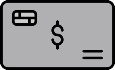 Banka kredi kartı simgesi vektör illüstrasyonu