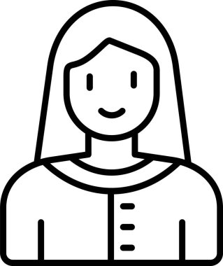 kadın avatar karakter simgesi, vektör illüstrasyonu 