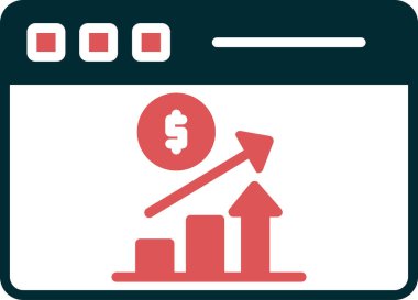 işletme büyüme grafiği vektör simgesi