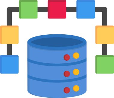 düz vektör yapılandırılmış veri simgesi illüstrasyonu