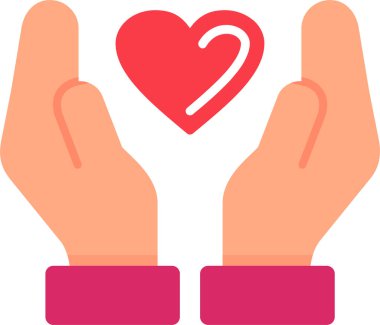 aşk elleri simgesi, vektör illüstrasyonu