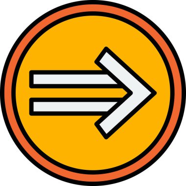 Sağ Ok simgesi, vektör illüstrasyonu 