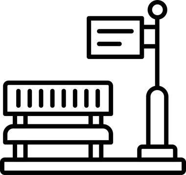 Tren durağı. Web simgesi basit illüstrasyon 