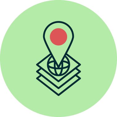 harita pin konumu simgesi düz tasarım 