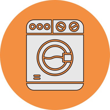 Çamaşır makinesi. Web simgesi basit illüstrasyon 