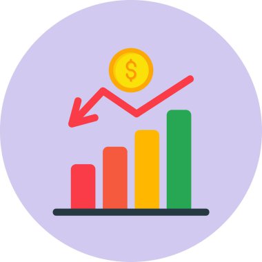 Değerlendirme işi grafiği düz vektör simgesi 