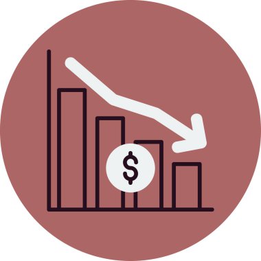 Ekonomik Kriz web simgesi vektör illüstrasyonu