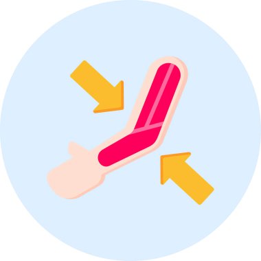 Katı El Simgesi Vektör İllüstrasyonu Beyaz Arkaplanda İzole Edildi