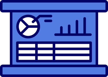 sunum simgesi, vektör illüstrasyonu basit tasarım