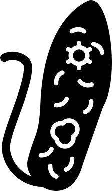 Euglenid bakteri simgesi, vektör çizimi basit tasarım