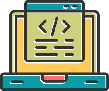 Kodlama. Web simgesi basit illüstrasyon