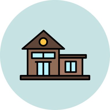 Bungalov. Web simgesi basit illüstrasyon