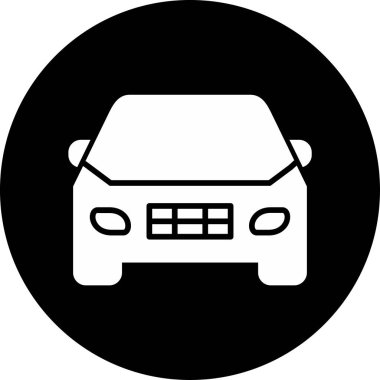 Vektör araba simgesi, temiz ve basit illüstrasyon.